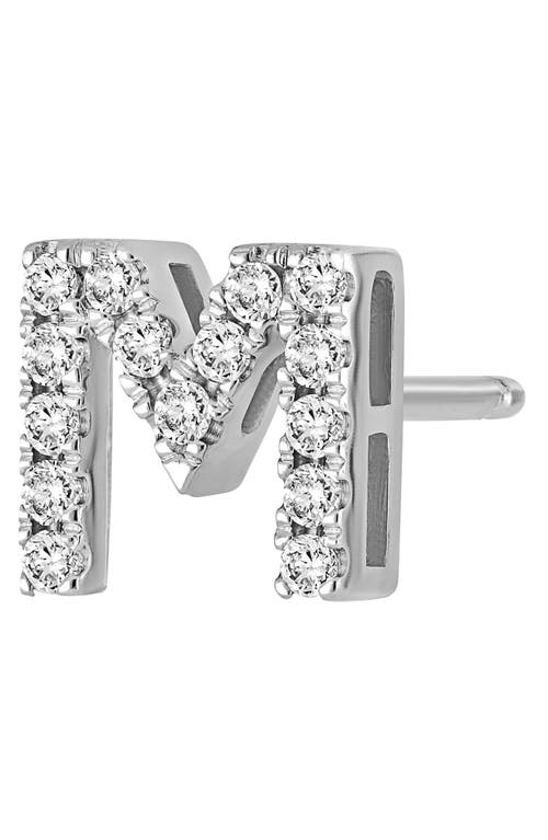 Bony Levy Single Initial Earring In White Gold/m