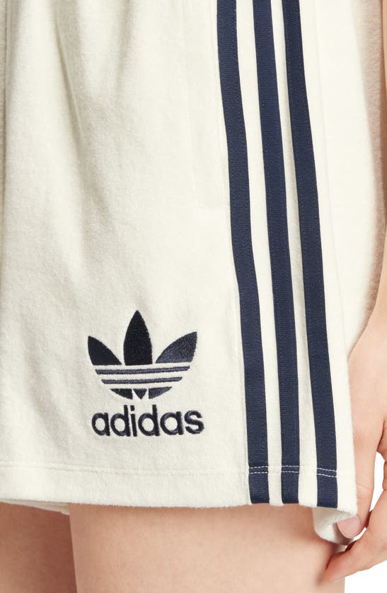 Shop Adidas Originals Cotton Blend French Terry Shorts In Off White