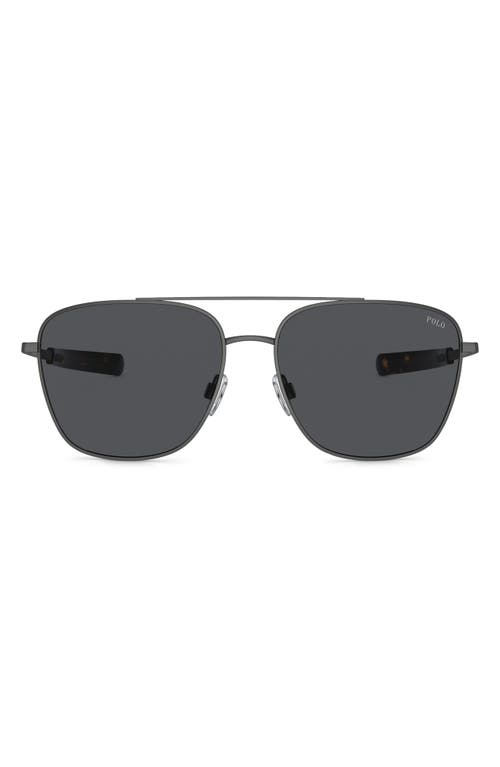 POLO 59mm Pilot Sunglasses in Grey at Nordstrom