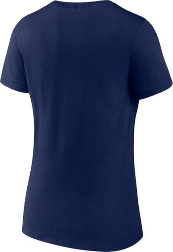 Women's Atlanta Braves Concepts Sport White/Navy Flagship Long Sleeve V-Neck  T-Shirt & Pants