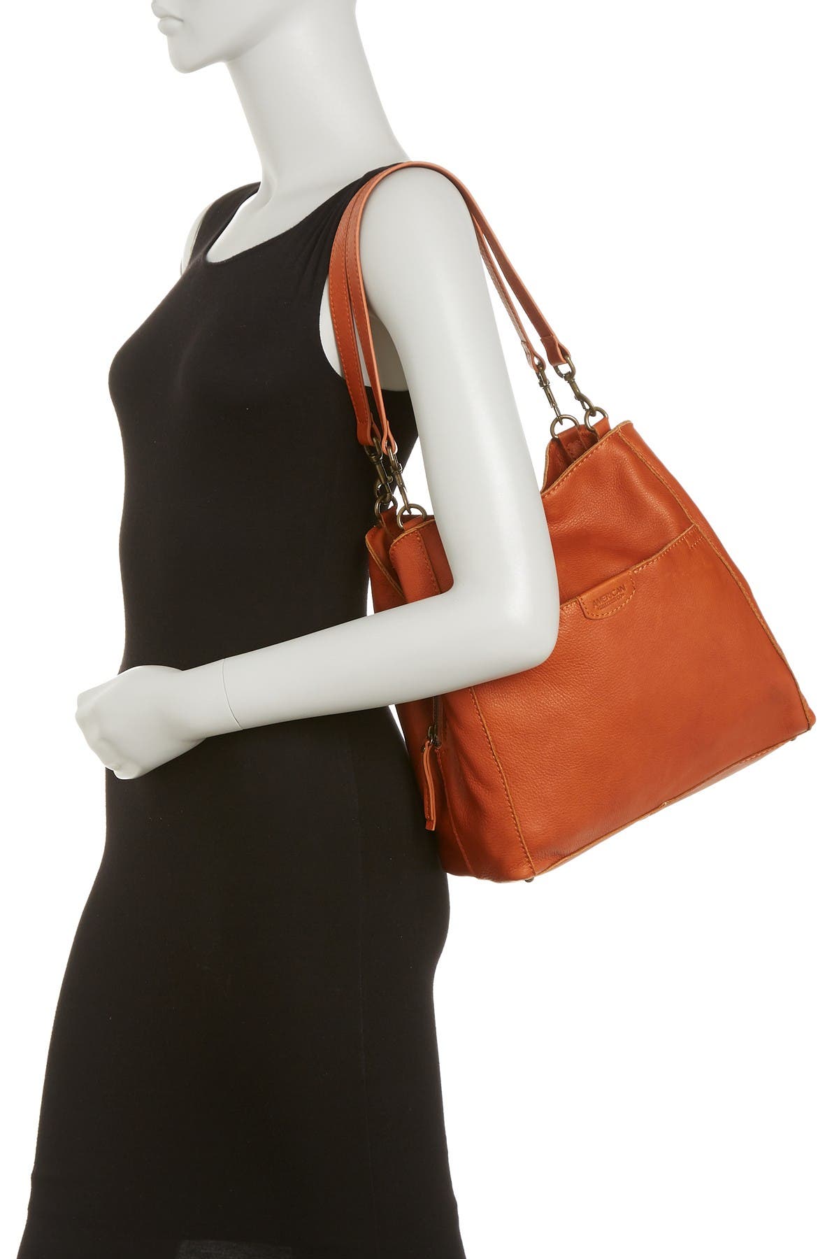 American Leather Co. Austin Leather Bucket Bag In Amber Smooth
