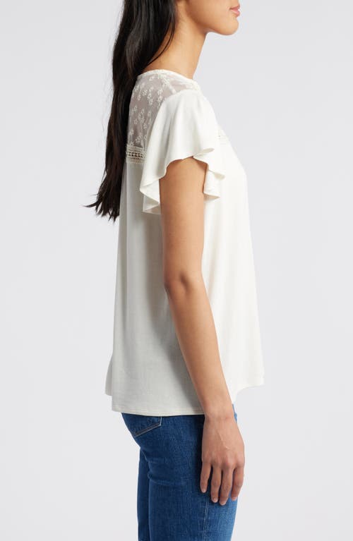 Shop Loveappella Yoke Swing Top In Cream