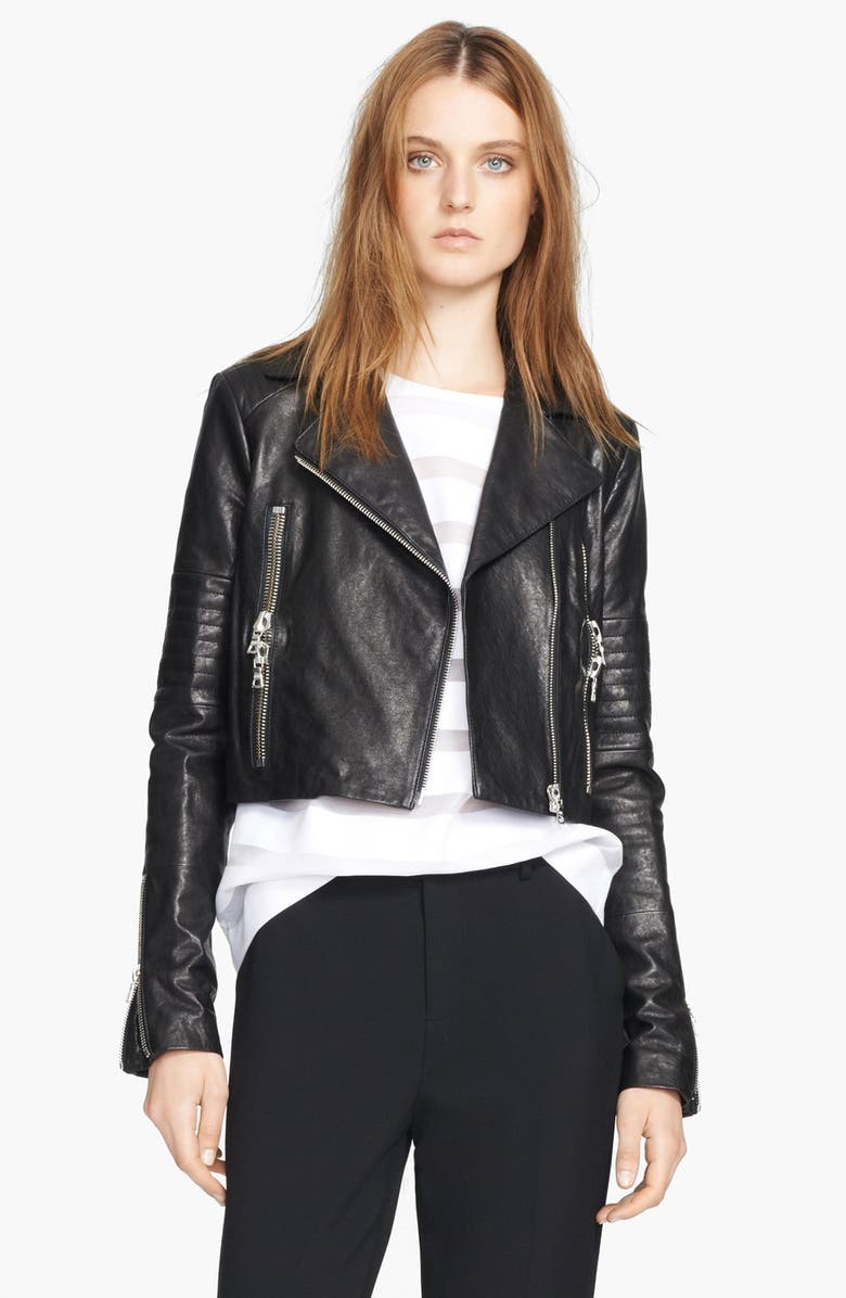 J Brand Ready-To-Wear 'Aiah' Leather Crop Jacket | Nordstrom