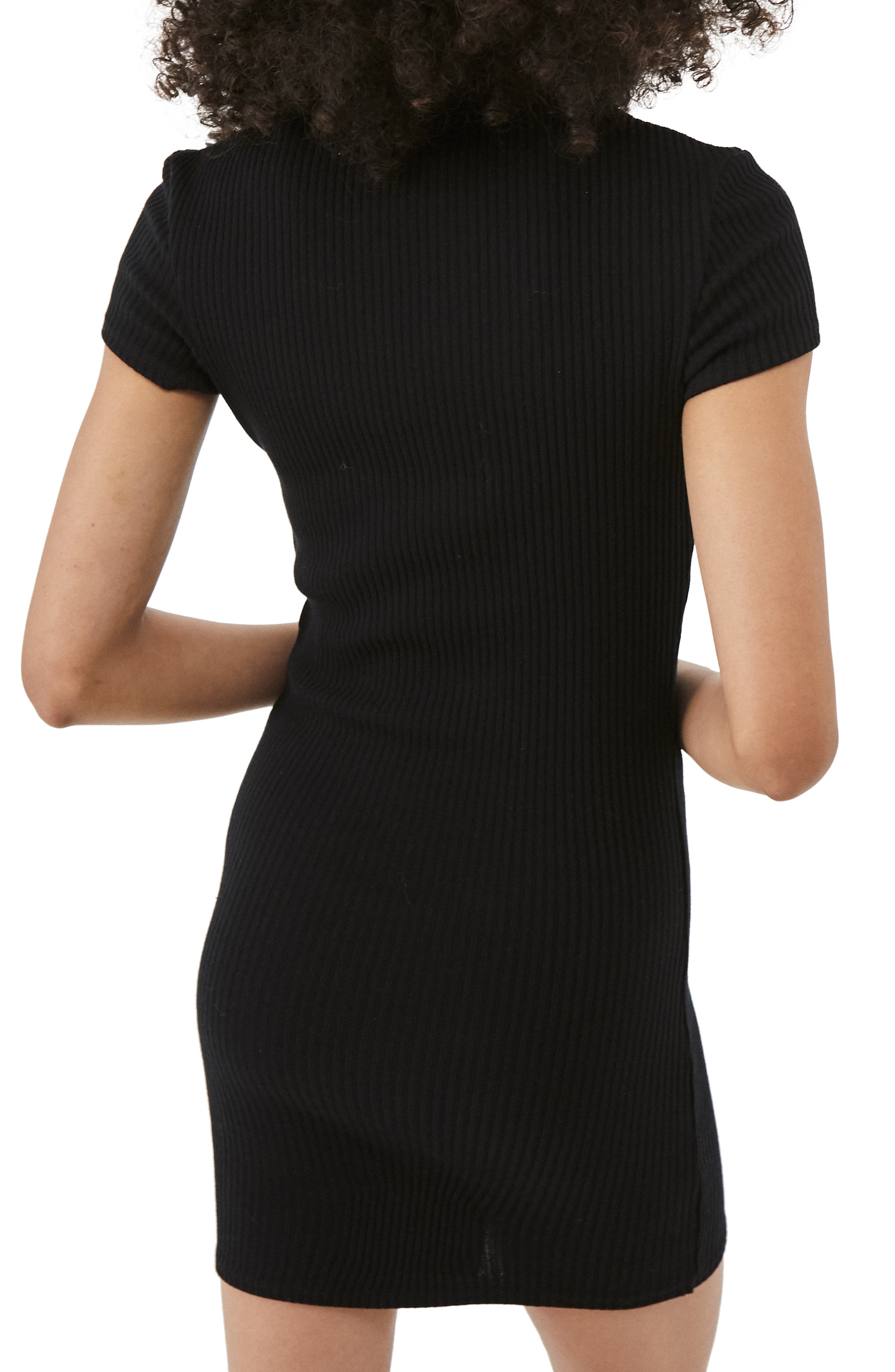 iets Frans Ribbed Polo Minidress in Black at Nordstrom, Size Small