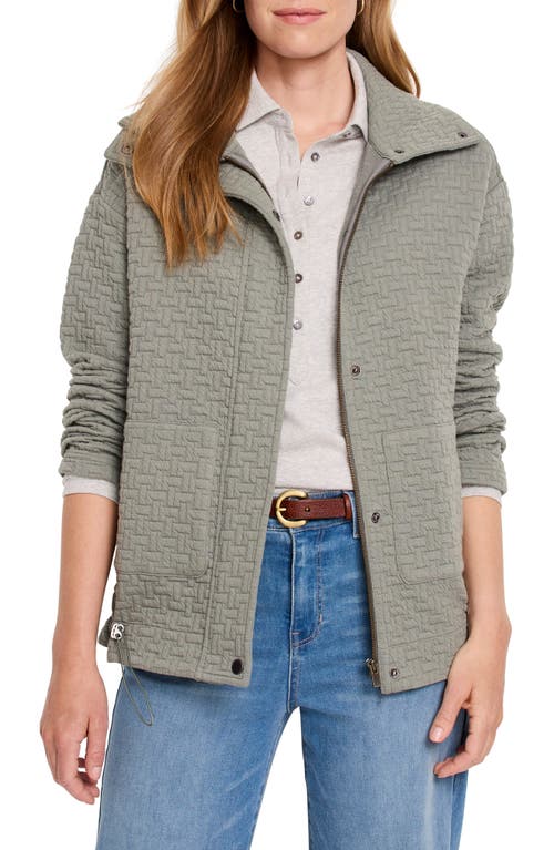 Nz Active By Nic+zoe Throw On Quilted Knit Jacket In Dark Olive