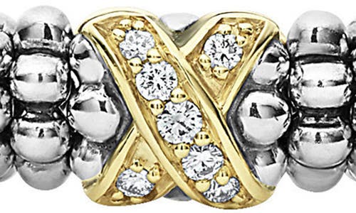 Lagos Signature Caviar Diamond Rope Bracelet In Silver/gold