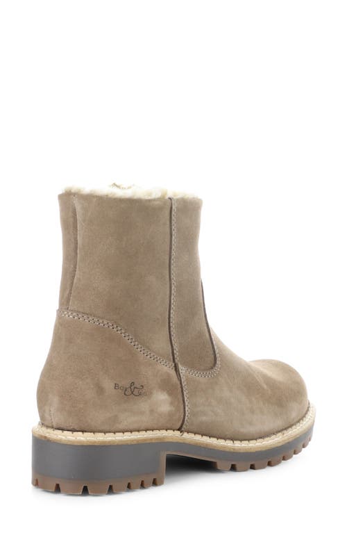 Shop Bos. & Co. Calib Waterproof Bootie In Taupe Suede/fantara Faux Fur