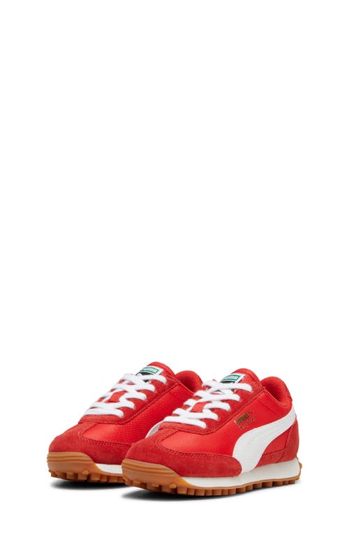 Shop Puma Kids' Easy Rider Sneaker In  Red- White