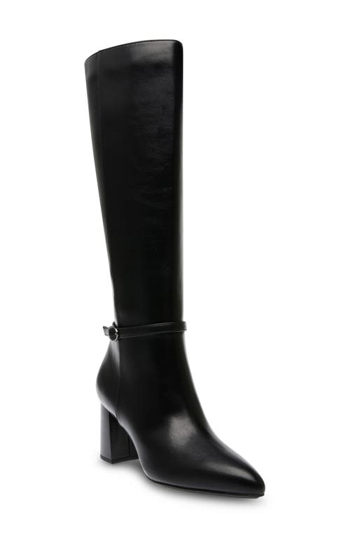 Brenice Knee High Boot in Black Smooth