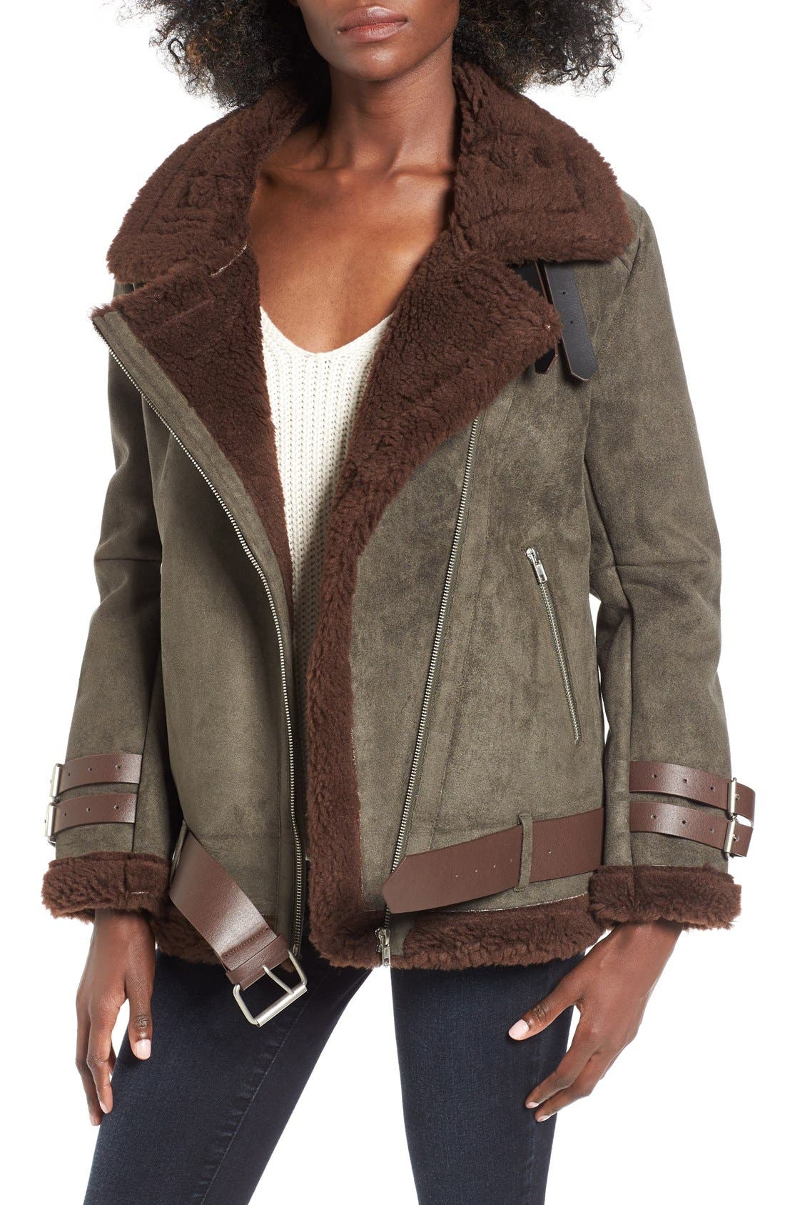 shearling faux jacket