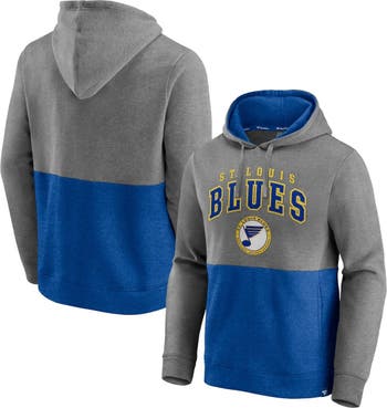 Men's St. Louis Blues Fanatics Branded Heather Charcoal Stacked Long Sleeve  Hoodie T-Shirt