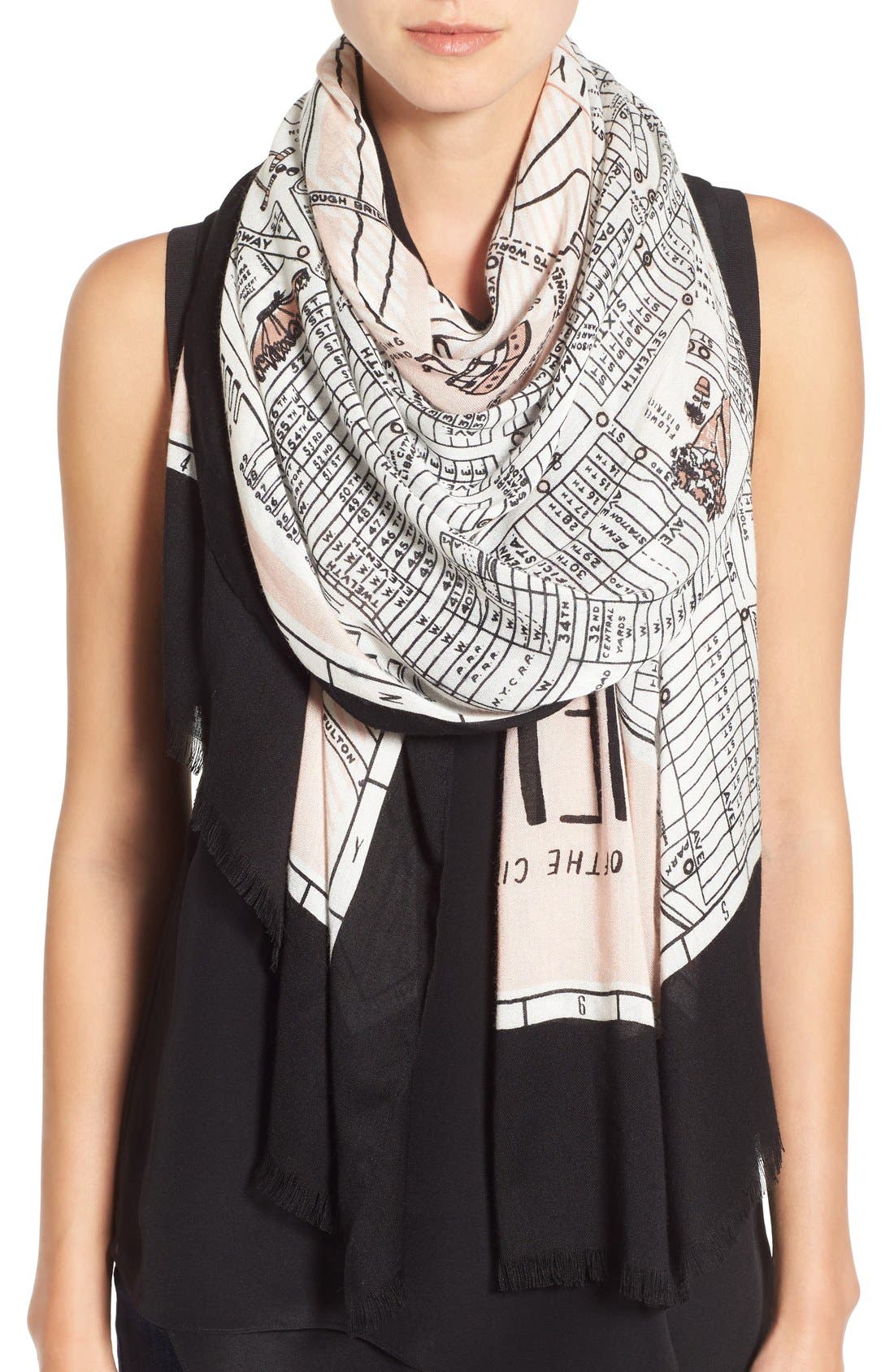 kate spade new york new york map print scarf Nordstrom