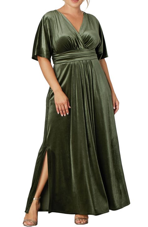 Cocktail and party plus size velvet dress best sale