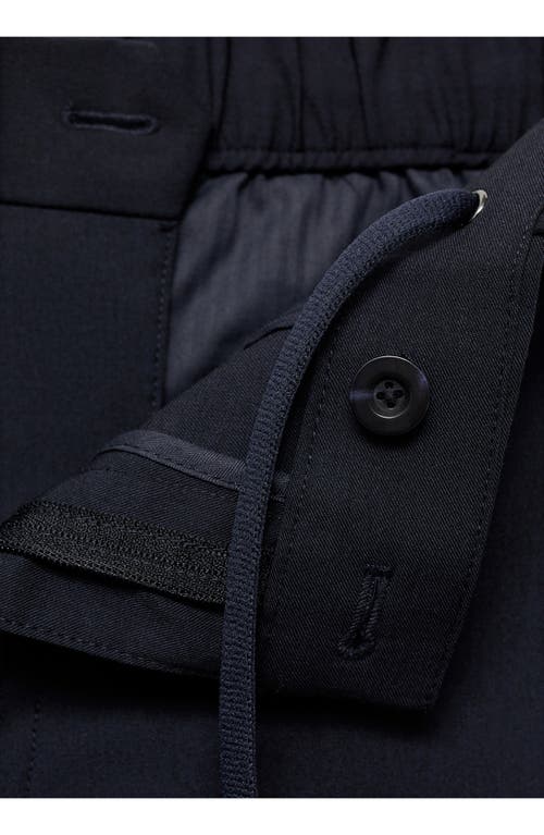 Mango Slim Fit Stretch Pants In Dark Navy