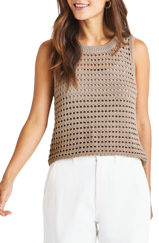 Shop Splendid Asher Open Knit Sleeveless Top In Rattan