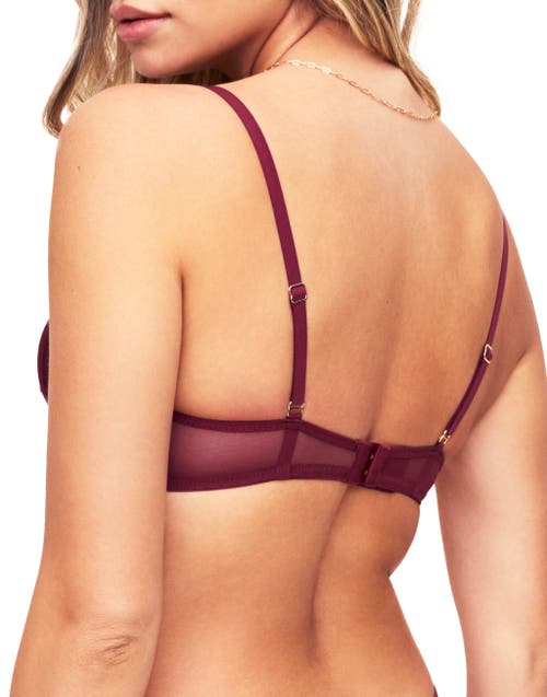 Shop Naia Holly Unlined Demi Bra In Dark Red