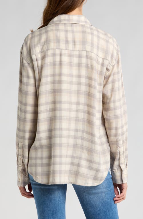 Shop Treasure & Bond Boxy Plaid Flannel Button-up Shirt In Ivory Dove Sophie Plaid