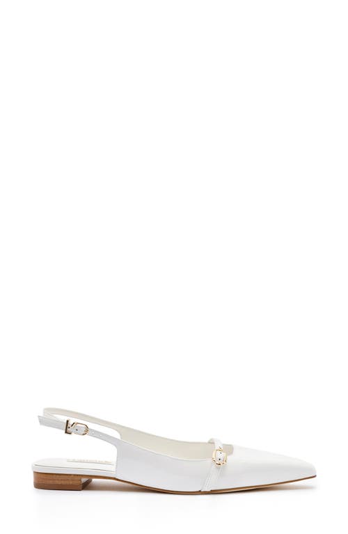 Shop Larroude Larroudé Ines Slingback Flat In White