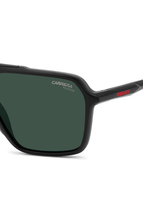 Shop Carrera Eyewear X Ducati Carduc 55mm Rectangular Aviator Sunglasses In Matteblack/green Polar