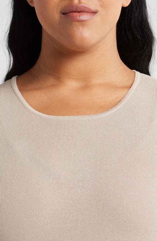 Tahari Asl Short Sleeve Sweater In Sand