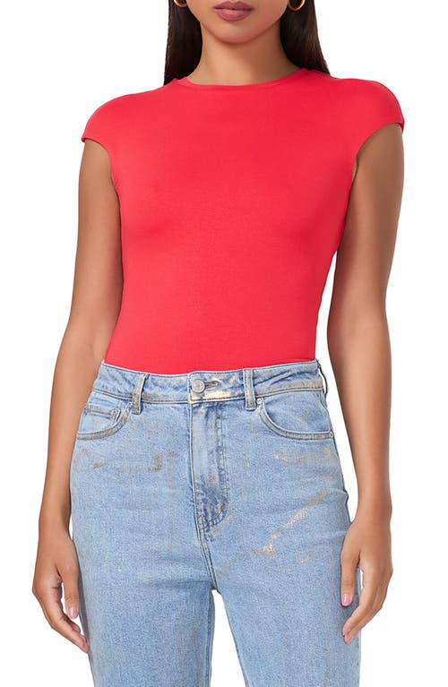 Afrm Nina Cap Sleeve T-shirt In Red
