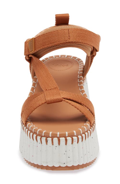 Shop Chloé Nama Platform Wedge Sandal In 276 Smooth Tan