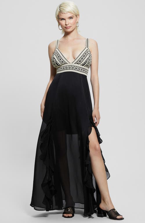 Guess Serena Maxi Dress In Jet Black A996