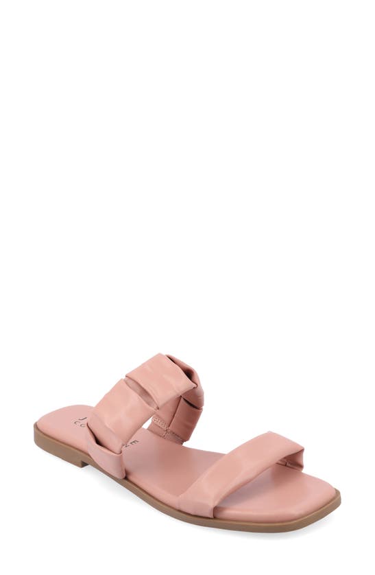 Journee Collection Pegie Flat Slide Sandal In Pink