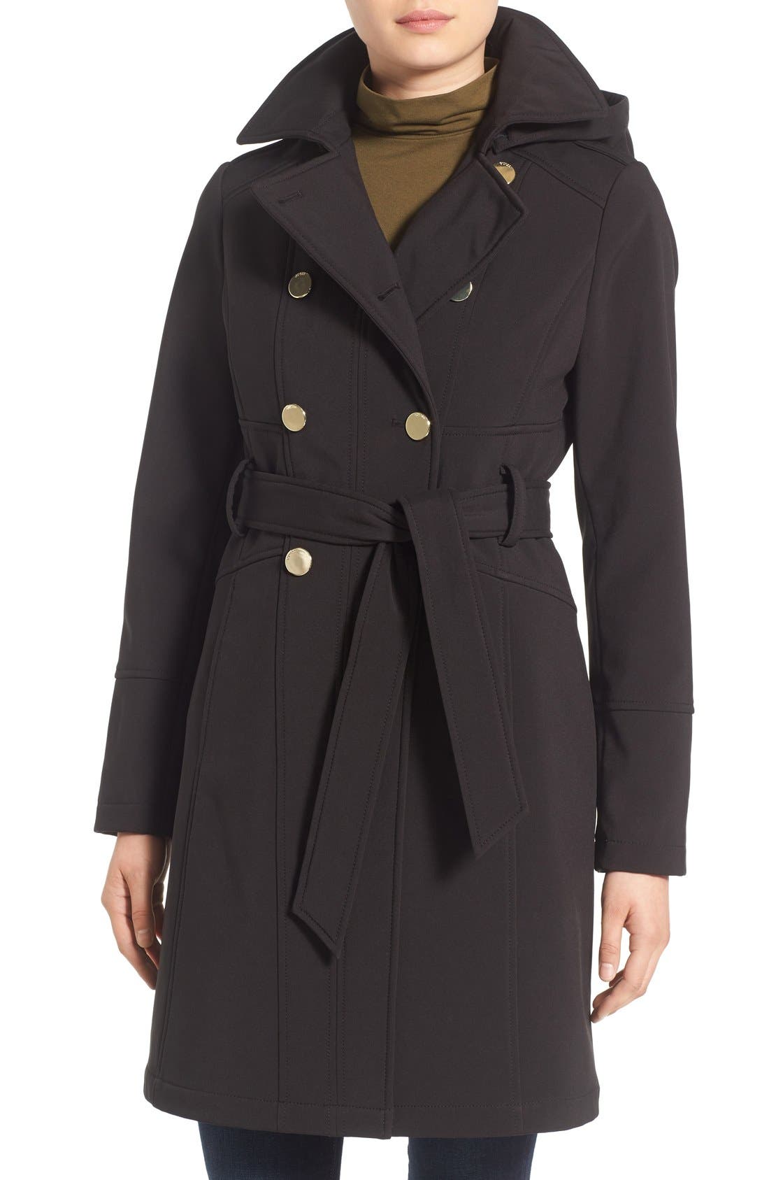 GUESS Hooded Softshell Trench Coat Nordstrom