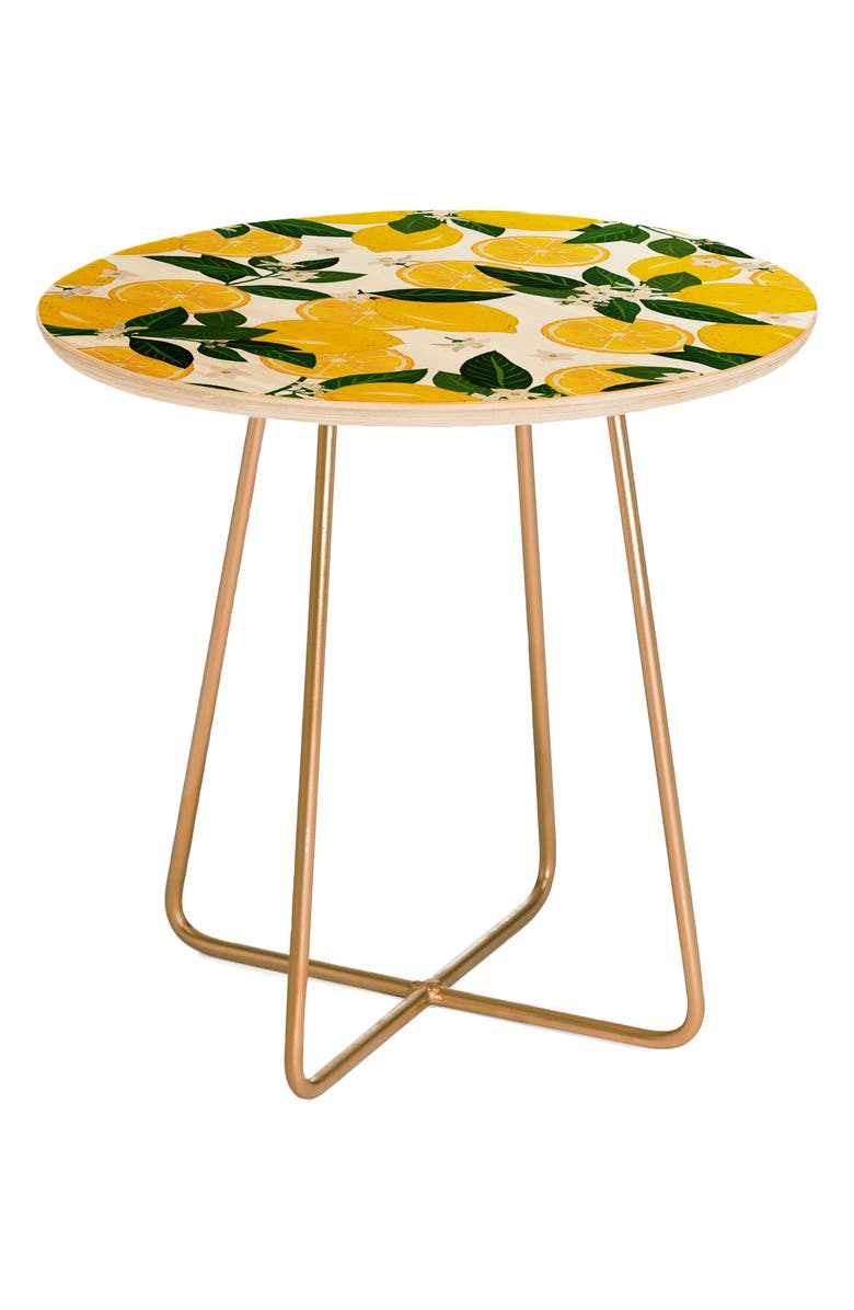 DENY DESIGNS Punch Side Table, Main, color, Yellow