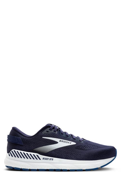 Brooks Beast Gts 24 Running Shoe In Peacoat/true Navy/white