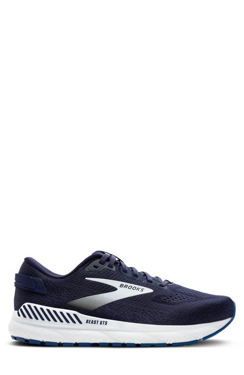 Shop Brooks Beast Gts 24 Running Shoe In Peacoat/true Navy/white