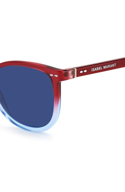 Shop Isabel Marant Gradient Round Sunglasses In Red/blue
