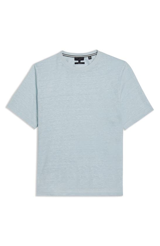 Shop Ted Baker Flinlo Linen T-shirt In Pale Blue