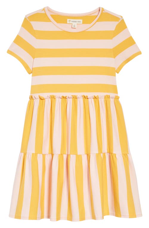 Tucker + Tate Kids' Tiered Print Dress in Pink English- Yellow Stripe