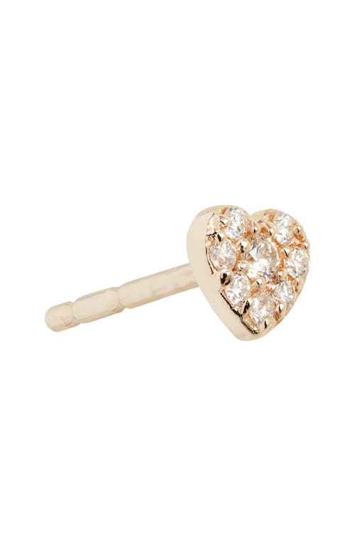 Anzie Jac + Jo Icon Pavé Heart Stud Earrings In Yellow Gold