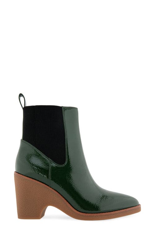 Shop Aerosoles Mylo Wedge Bootie In Fir Green Crinkle Patent