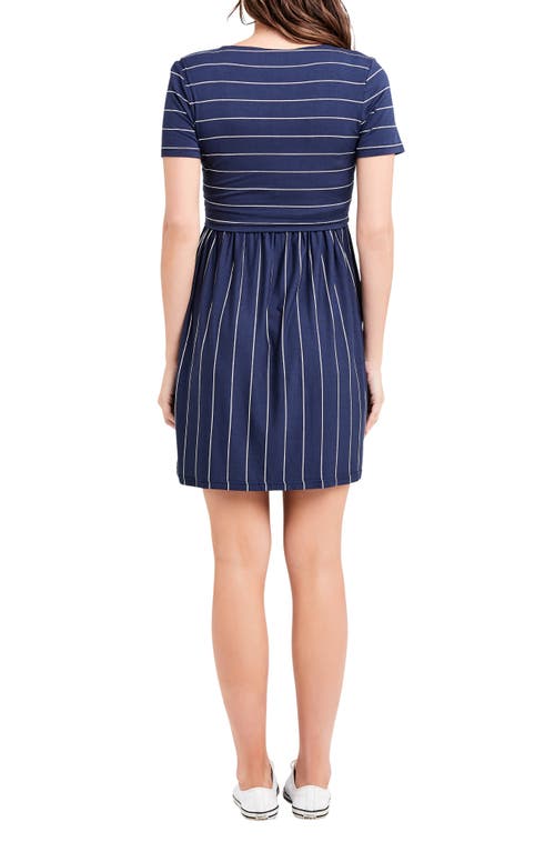 RIPE MATERNITY STRIPE MATERNITY/NURSING DRESS 
