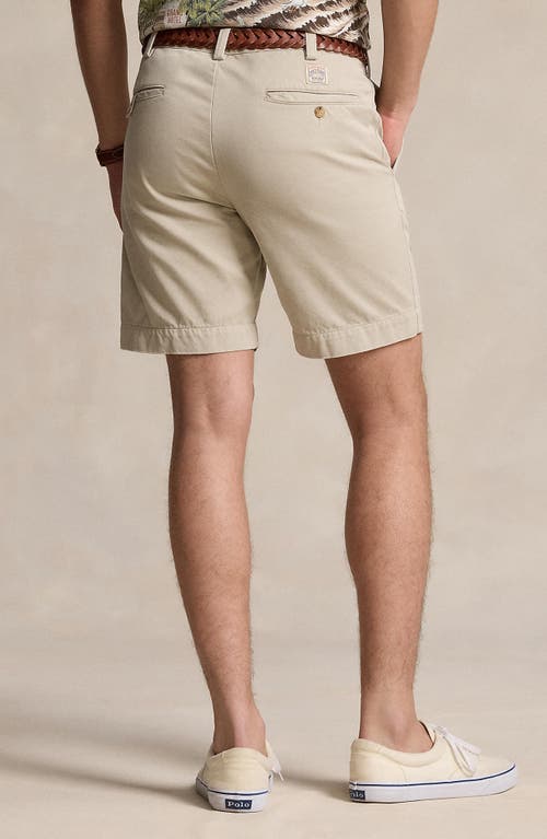 Shop Polo Ralph Lauren Flat Front Cotton Twill Chino Shorts In Classic Stone