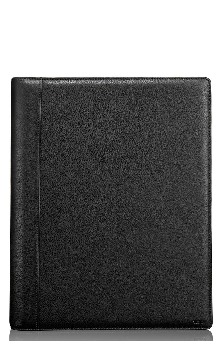 TUMI Leather Letter Pad, Main, color, BLACK TEXTURED