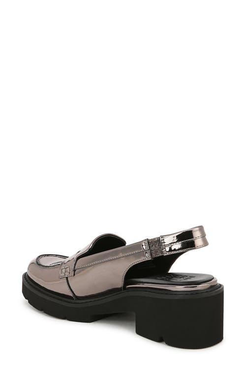Naturalizer Darry Slingback Platform Penny Loafer In Pewter Faux Leather