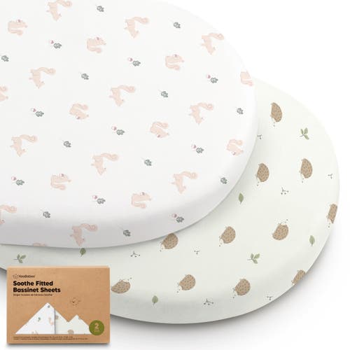 Keababies 2-pack Soothe Fitted Bassinet Sheets In Nibbles/bruce