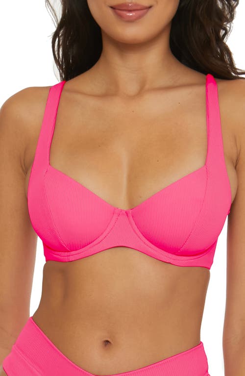 Shop Becca Modern Edge Underwire Bikini In Pink Glo