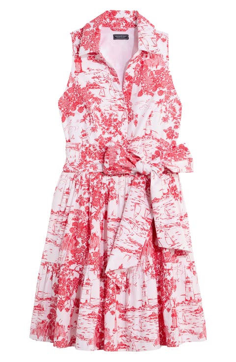 Tie Waist Sleeveless Tiered Dress