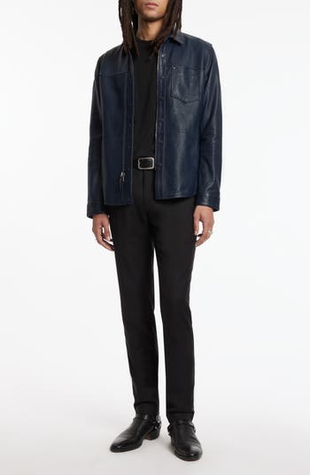 John varvatos shop blue leather jacket