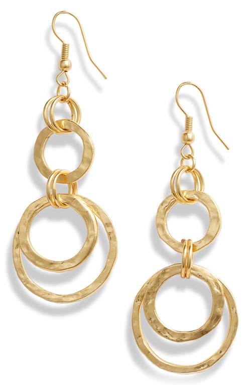 Hoop Drop Earrings in Gold