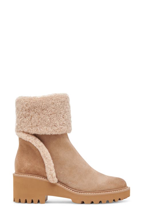 Shop Dolce Vita Hug Waterproof Faux Shearling Trim Bootie In Mushroom Suede H2o