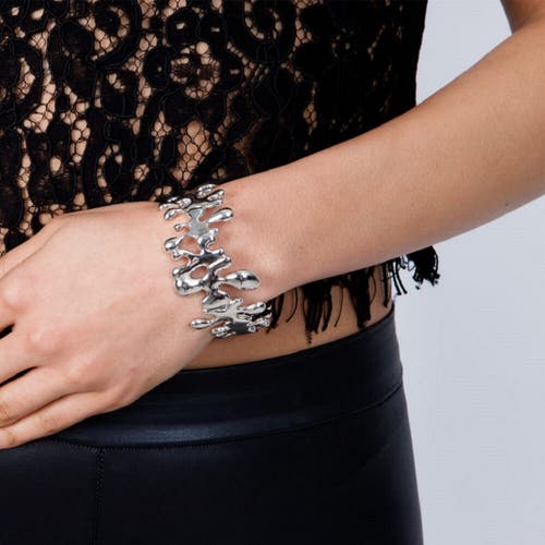 Lucy Quartermaine Splash Hinged Bangle Bracelet In Sterling Silver