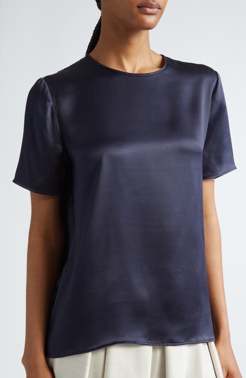 Eleventy Crewneck Silk Shirt In Navy