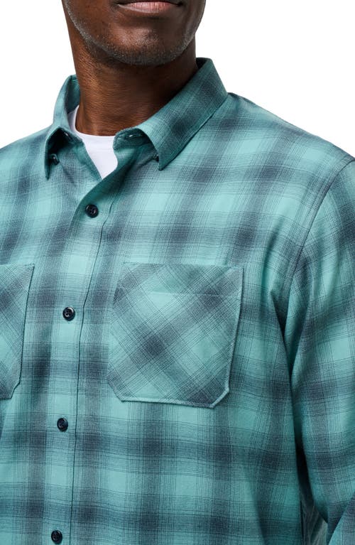 Shop Travismathew Cloud Plaid Flannel Button-up Shirt In Total Eclipse/cameo